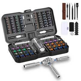 AXIDA 115 in 1 Ratchet Screwdriver Set, Magnetic Screwdriver sets, Multi Bit Free Combination Ratchet Screwdriver Set Portable Repair Tool Kit for Furniture, Computer, Bicycle and DIY