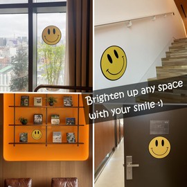 12" Smiley Face Murals Wall Decal Sticker Vinyl Smile Wall Decals Removable Peel and Stick Wall Stickers for Interior Car Window Laptop Luggage Baggage