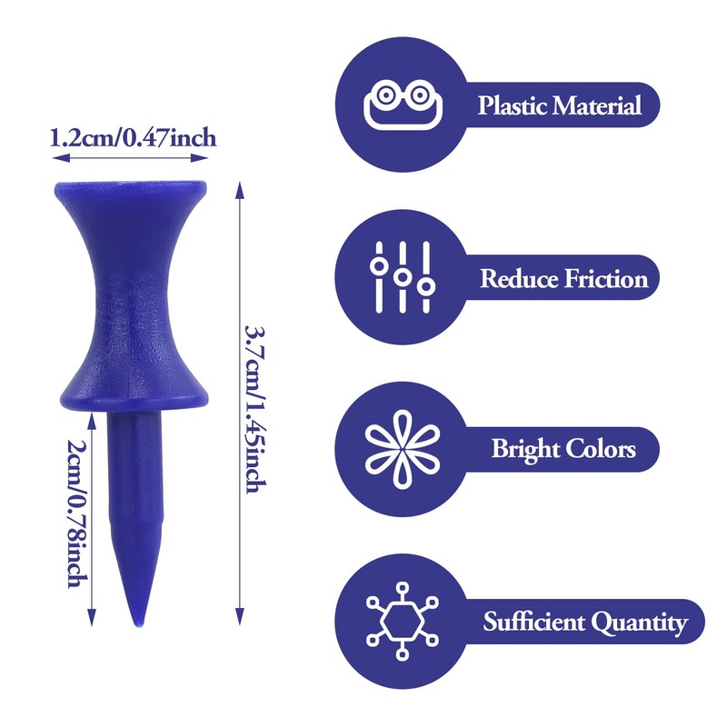 RNBEVANSANNE 150 Count Blue Castle Golf Tees Plastic 1-1/2 Inch