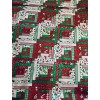 Unbranded VTG Patchwork Christmas Log Cabin Cheater Quilt Pattern Cotton