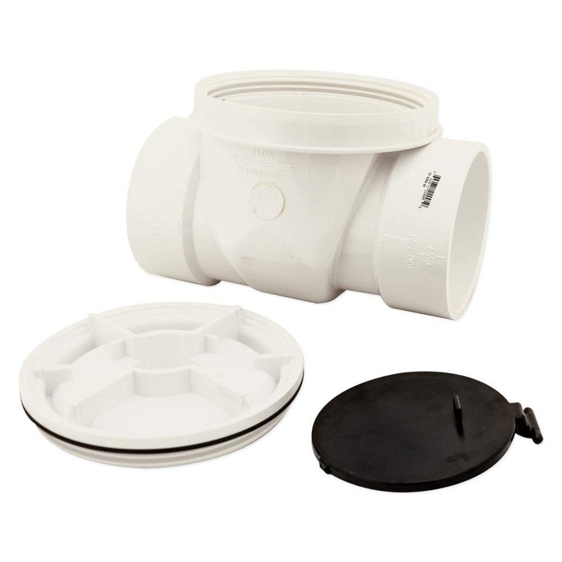 Canplas 73009 Backwater Valve with 4-Inch PVC, White