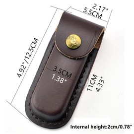1Pc Multitool Leather Knife Sheath for Pocket Folding Knife Holder Belt Loop Small Case Carrying Pouch Belt Sheath Knife Holster Fit for 4.33 * 1.38"