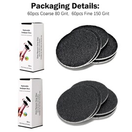 120pcs Foot File Sandpaper Discs Refill Sanding Pads for Electric Feet Callus Remover Dead Skin Removal (80 Grit +150 Grit)