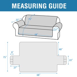 H.VERSAILTEX 100% Waterproof Couch Covers for 3 Cushion Couch Sofa Modern Sofa Slipcovers with Elastic Straps Thick Soft Furniture Protector Pet Friendly(Sofa, Grey/Beige)