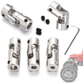 Pack of 5 Metal Shaft Couplings, Motor Connector, Universal Joint, Shaft Couplings, Universal Joint Steering Shaft Coupler, Steering Shaft, Gimbal Connector for Boat, Car, Spare Parts, with Allen Key