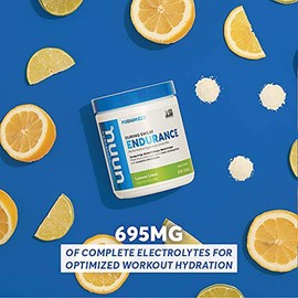 Nuun Hydration Endurance Powder, Lemon Lime, Workout Support,5 Essential Electrolytes for Hydration + Carbohydrates, Vegan, Non-GMO, (16 Servings - Canister)