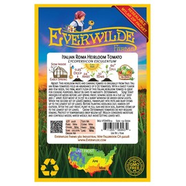 Everwilde Farms - 50 Italian Roma Heirloom Tomato Seeds - Gold Vault Jumbo Seed Packet