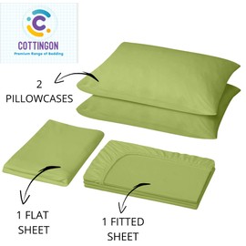 Cottingon Rv King 72 X 80 4 Piece Bed Sheet Set for Campers, Luxury Soft Microfiber fits 6 to 10 Inches Deep RV Mattress, Sage