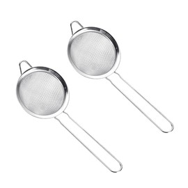 ccHuDE 2 Pcs 8cm Stainless Steel Strainers Small Fine Mesh Strainers Loose Tea Strainer Metal Filter Spoon with Solid Sturdy Handle for Sifting Flour Food