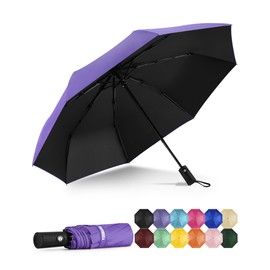 Yoobure Windproof Travel Umbrella, Automatic Umbrellas for Rain - Compact Folding Umbrella with UV Protection, Lightweight Portable Design for Backpack/Walking/Car, Sun & Storm Ready