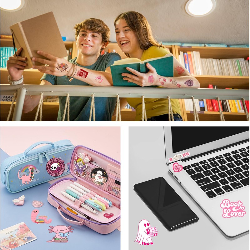 Nerd reading temporary tattoo