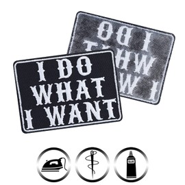 Teenager Patch: I Do What I Want Iron-On Rebel Patch for Sewing, Iron-On Transfers, Stickers, Gift for Boys, Girls, DIY Appliqué for Jacket/T-Shirt/Jeans, 80 x 60 mm