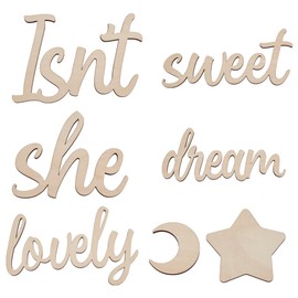 PH PandaHall Wooden Wall Decor, Isn't She Lovely Sweet Dream Wood Home Sign Decoration Hanging Wooden Decoration Word Signs Decor for Rustic Home Party Living Room Wall Decor