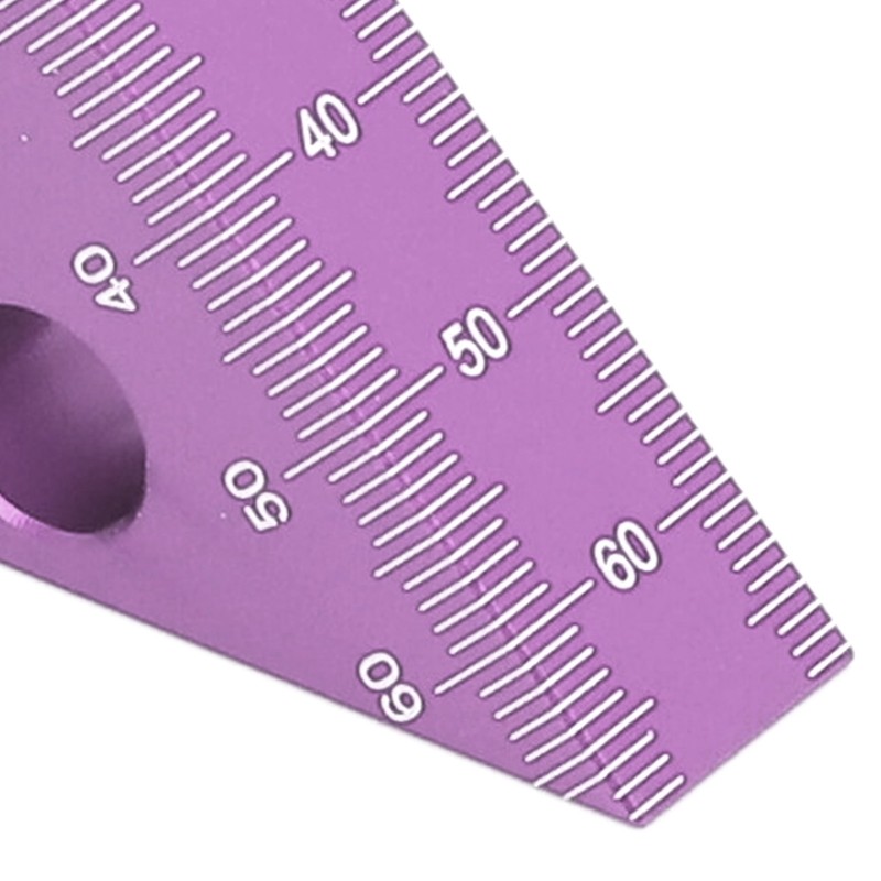 3in Right Angle Measure Ruler Thick Aluminum Alloy 45 Degree