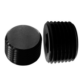 Aluminum 3/4 NPT Male Thread Allen Head Socket Pipe Plug Hex Black Anodized Pack of 2