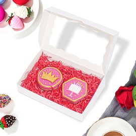 JCXGRVC 20pcs 7x4.33x1.5 Inch White Cookies Boxes with Window Bakery Boxes Macaron Boxes Cakesickle Boxes Chocolate Truffle Boxes Donut Treat Boxes for Christmas Valentine's Easter Mother's Day