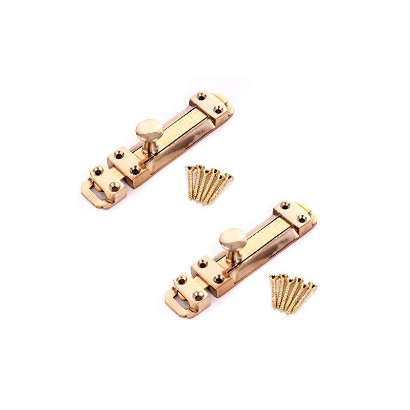 2X Heavy Duty 4"/100mm Solid Brass Slide Door Bolts -