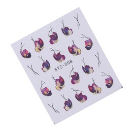 LALAFINA 1sheet Flower Nail Decals Watermark Stickers for Nail Art Decoration Easy Application for Women Girls Vibrant Designs for Stunning Manicure Looks