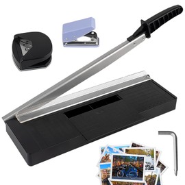 Paper Cutter, A4 Lever Cutter with R4 Corner Rounder, Paper Cutter for Paper, Photo Paper, Card Paper, Cutting Machine Paper for up to 8 Sheets, Paper Cutter, Highest Precision Scissors