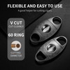 Cigar Cutter Stainless Steel Bronze Engraved V Cut Blade Cigar