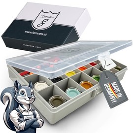 Lockdown Light Sorting Box - Organiser for Model Making & Workshop | 13 Compartments, Stackable, Robust & Chemical Resistant - Small Parts Box/Assortment Box Lemuel's