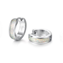 Limerencia G23 Pure Titanium Hypoallergenic Chunky Wide Hoop Earrings，Thick Lightweight Huggies Pave 5A grade CZ Sparkly for Sensitive Ears