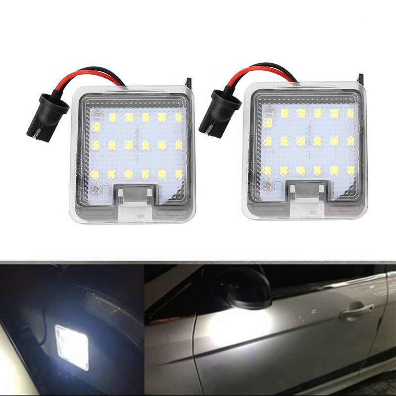 2Pcs LED Wing Mirror Courtesy Light Exterior Floor Lamp Fit