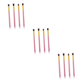 Baluue 12pcs Eye Makeup Brush Set Portable Cosmetic Tool Kit Blending Pencils Soft Horse Hair Brushes Gold for Eyeshadow Lip Blush and Foundation Application