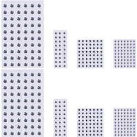 GORGECRAFT 8 Sheets 396Pcs Googly Eyes Sticker Self Adhesive Black Plastic Wobbly Eyes Big Wiggle Eyes Cabochons for Handmade Craft Christmas Tree Party Decoration Scrapbooking 0.3" 0.4" 0.47" 0.79"