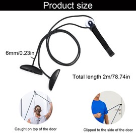 Shoulder Physiotherapy Pulley, 1 Piece Fitness Gymnastics Rope with Handles and Attachment, Shoulder Pulley, for Training, Rehabilitation, Rehabilitation, Shoulder Mobility, Black