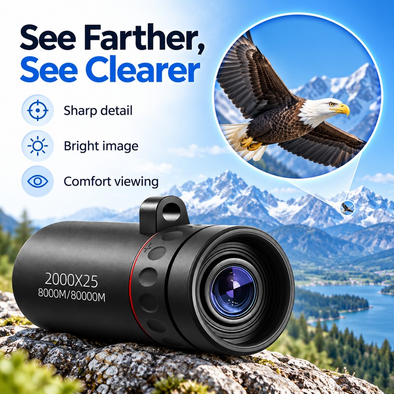 Compact 22mm Objective Monocular Telescope with BK7 Prism and IPX4