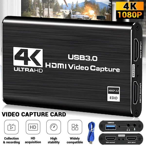 Universal 4K Audio Video Capture Card, USB 3.0 HDMI Video