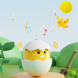 Cat Toy Ball,Automatic Rolling Self-Play Kitten Toys - Chicken Interactive Moving Game Enrichment Pet Supplies with Chirping Sound for Kitten, Exercise & Outdoor