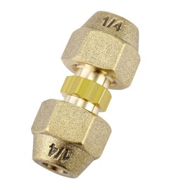 Timsec - Conector de extensión de tubo de cobre CA de 1/4 pulgadas para reparación de línea | 1 union connectors and 2 flare nuts join 1/...