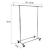DRM Heavy Duty Collapsible Clothing Garment Rack,Rolling Clothes Organizer Rack,Chrome