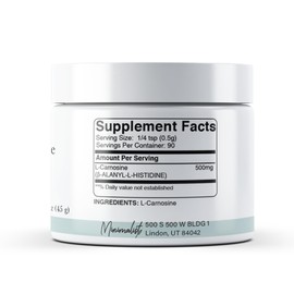 Minimalist L-Carnosine Powder (1.6 oz) No Additives or Fillers, Dietary Supplement, Beta-alanyl-L-histidine