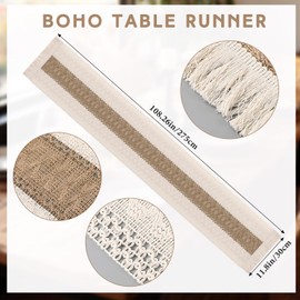 Baderke 7 Pcs Boho Table Runner and Placemats Set Table Runner 11.8 Inch Round Woven Placemats, Braided Natural Water Hyacinth Place Mat Farmhouse Rustic Table Runner for Home Dining (12 x 108 Inch)