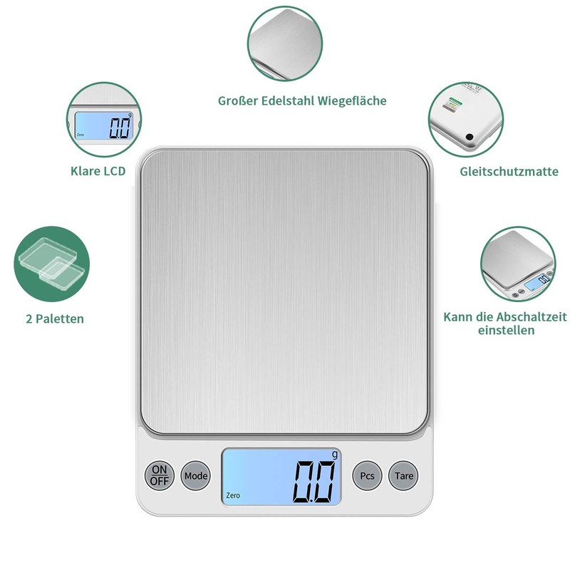 KUBEI Upgrade Large Digital Kitchen Scale, USB Charging, 5 kg
