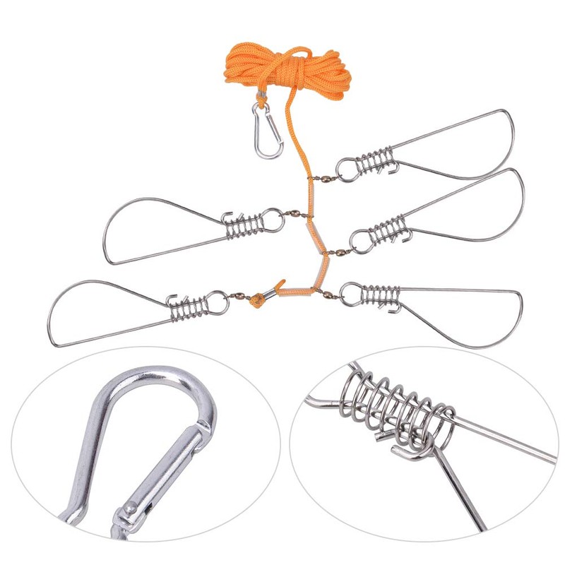 Fishing Stringer, Stainless Steel Heavy Duty Fishing Catch Stringer with