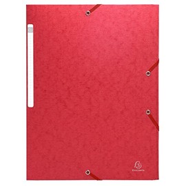 Exacompta 5595E Elasticated Folder Manila Cardboard 600 g DIN A4 Pack of 1 Red