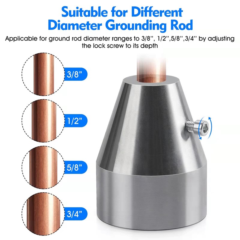 GONENGNAIL-Ground Rod Driver Cap,Heavy-duty Steel Hammer Pad Tool for Driving