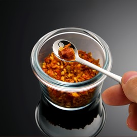 QinSuiKai 10 Pcs Mini Spoons for Spices, Small Size 2.8" Salt Spoons With Acrylic Box, Stainless Steel Tiny Spoon, Little Spoon for Sugar, Coffee, Powder, Dessert, Caviar (RoseGold-Acrylic Box)