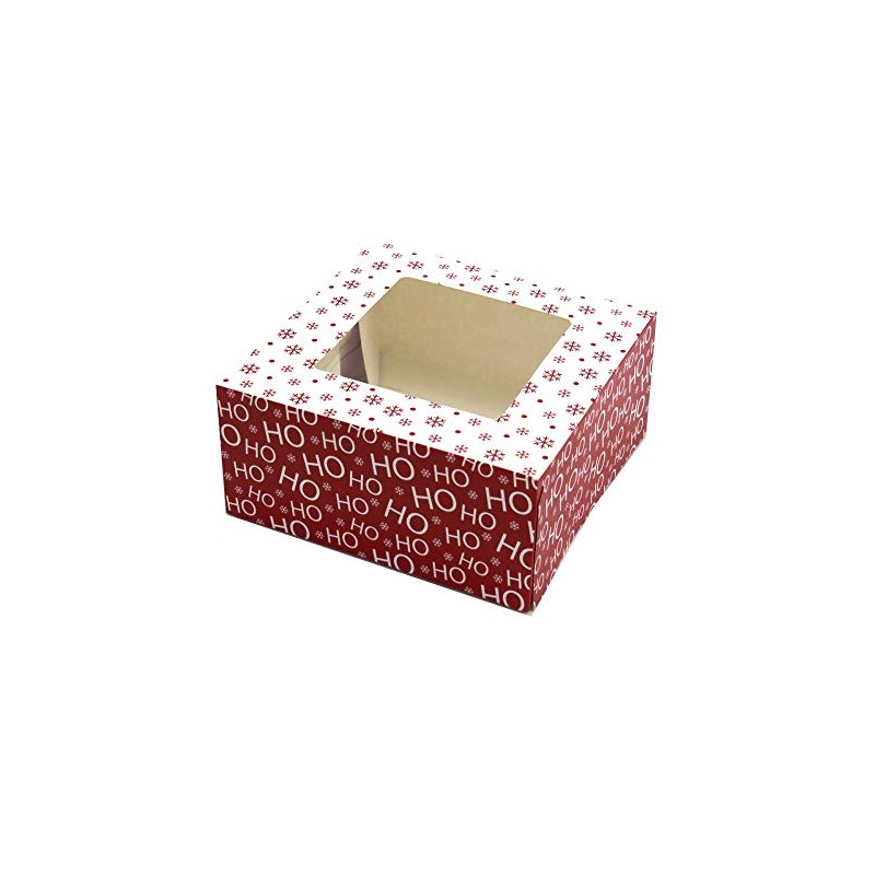 Gift Maker Festive Windowed Christmas Food Gift Boxes, Folding Boxboard,