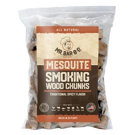 Variety Pack Wood Chunks for Smoking by Mr. Bar-B-Q, Variety of 4 Flavors Hickory, Apple, Cherry & Mesquite Wood Chunks for Smoking Meat, BBQ Grilling, Camping & Outdoor Adventures - 4 x 3.5 Pound Bag