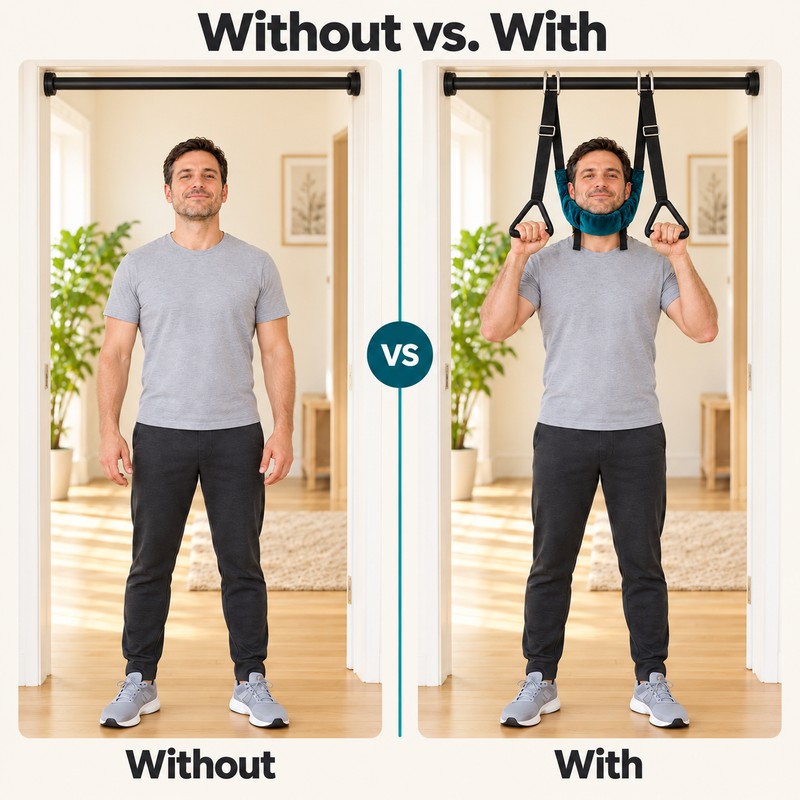 Cervical Neck Traction Device – Adjustable Neck Stretcher Belt with
