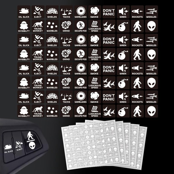 GOMAKERER 400pcs Car Switch Panel Stickers, 20 Designs Auto Switch