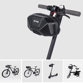 WILD MAN Quick Release 3.5L Hard Shell Rainproof Bike Handlebar Bag Scooter Handlebar Bag for Kick Scooter Folding Bike (X9)