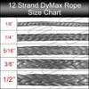 12 Strand DyMax Rope - Gray - Emergency Line, Towline,