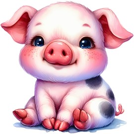 Fabric Panel 8"x8" Pig 100% Cotton Quilting Sewing Block AM1745