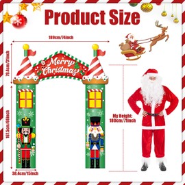 3 Pcs Merry Christmas Party Decorations Xmas Nutcracker Door Banner Castle Photo Booth Props Large Nutcracker Soldier Photography Backdrop for Kids Boys Girls Trick or Treat Games Favors Supply